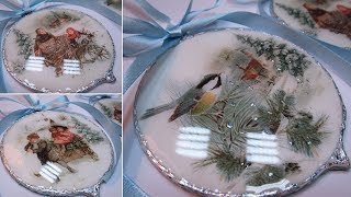 CHRISTMAS ORNAMENTS DECORATION IDEA DIY Serviettentechnik [upl. by Hekking731]