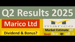 MARICO Q2 results 2025  MARICO results  MARICO Share News  MARICO Share latest news [upl. by Elbertine]