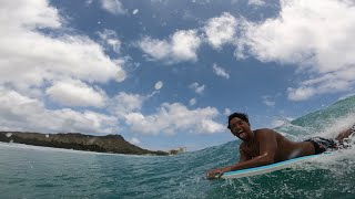 WAIKIKI WALLS BODYBOARDING POV XXL SOUTH SWELL 71424 [upl. by Sivad]