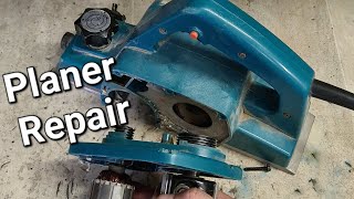 How to repair and change the bearing on a corded makita planer 1923H [upl. by Yahsal]