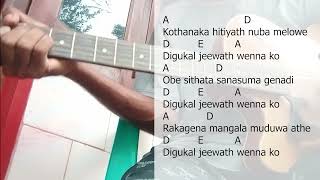 Kothanaka Sitiyath  කොතැනක සිටියත්  Guitar Chords  HR Jothipala Songs Chords Easy Guitar Chords [upl. by Norved]