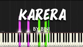 Karera by BINI synthesia piano tutorial sheet music amp lyrics [upl. by Shyamal]