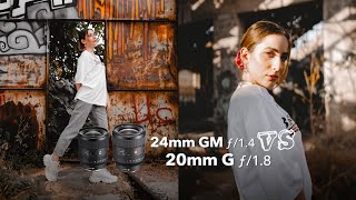 Sony 20mm f18 vs 24mm f14 Which one is better Prime Lens [upl. by Eelarac272]