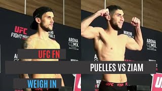 UFC weigh in  Claudio Puelles vs Fares Ziam [upl. by Etiuqram]