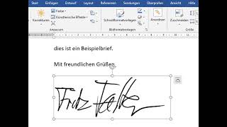 Word  Eine Unterschrift einfügen [upl. by Boigie658]