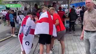 England fans sing Three Lions in Germanys Gelsenkirchen city [upl. by Laspisa401]