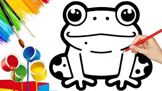 How to Draw a Frog  Drawing and Coloring a frog  step by step [upl. by Reichel596]