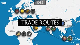 History of the Major Trade Routes  Summary on a Map [upl. by Gen]