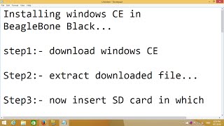 Installing Windows CE in Beaglebone Black [upl. by Lashoh301]