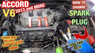 2013 Accord V6 spark plug replacement with torque spec detailed video [upl. by Ennaus63]