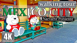 Mexico City 🇲🇽  Walk around Narvarte Poniente  4K  HDR 60 fps  Not a tourist area [upl. by Eenej895]