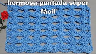 Hermosa puntada calada muy fácil y rápida de tejer a crochet paso a paso blusas Bufandas chalecos [upl. by Xenia266]