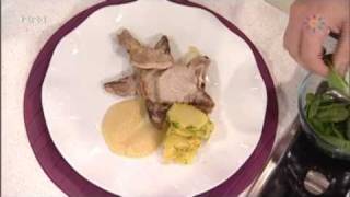 Chuletas con puré de manzana Recetas Cocina Mira la vida [upl. by Naawaj948]