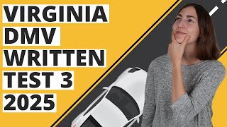 Virginia DMV Written Test 3 2025 60 Questions with Explained Answers [upl. by Kovacs]