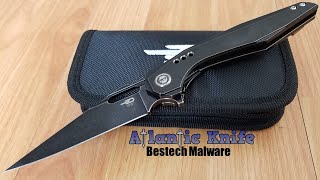 BESTECH KNIVES MALWARE FRAMELOCK BLACK FOLDING FLIPPER KNIFE 1902B [upl. by Saalocin]