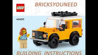 LEGO Set 40650 Land Rover Classic Defender Building Instructions [upl. by Carrol158]