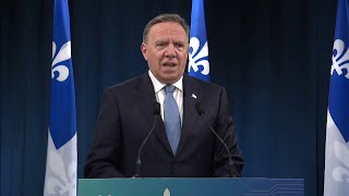 Le premier min du Québec François Legault réagit à la décision sur la loi 21 – 29 février 2024 [upl. by Etnahsa]