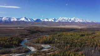 Breathtaking aerial view of Mountain Altai in late autumn [upl. by Lowenstern]