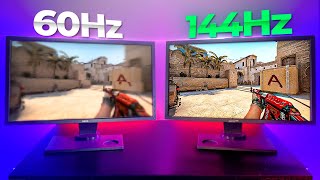 A REAL diferença de 60Hz e 144Hz nos MONITORES Fiz TODOS os testes [upl. by Adina88]