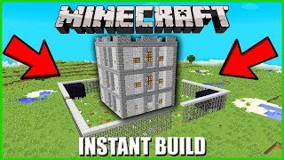 Minecraft  BUILD A HOUSE IN SECONDS  WITH THE PREFAB INSTANT HOUSE MOD [upl. by Boony]