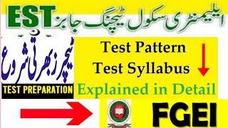 EST  Educators Jobs Syllabus  FGEI Jobs Syllabus  LastDate 8July2024 [upl. by Aciras465]