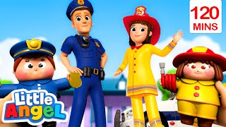 If I Were a Firefighter or Policeman KidFriendly Adventures  Little Angel  Kids TV Shows [upl. by Eelyme515]