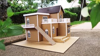 Building Cardboard Villa House DIY at Home  Dream House [upl. by Saimon216]