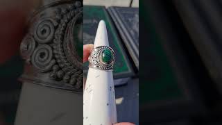 Een prachtige zilveren edelsteen ring van Malachiet in maat 19 edelsteenring malachiet zilver [upl. by Codie814]