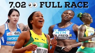 Full race Julien Alfred Ewa Swoboda 702 Briana Williams amp Shashalee Forbes advance [upl. by Oicneconi543]