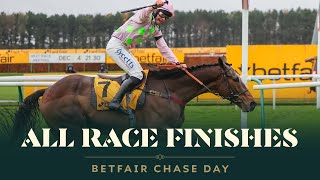 All race finishes from Betfair Chase Day at Haydock Park racecourse [upl. by Maegan388]