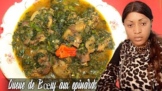 Rytha BM Comment Préparer La Queue de Bœuf aux épinards La cuisine Congolaise [upl. by Aimac]