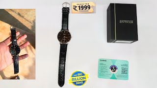 CASIO ENTICER MENs⌚ A1615 MTPVT01L1BUDF Minimalistic Black Watch unboxing  casio flipkart [upl. by Herrera]