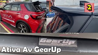 Garnet Red Perodua Ativa AV Advance 2 Tone 2022 With GearUp Bodykit Exterior Quick View [upl. by Imotas]