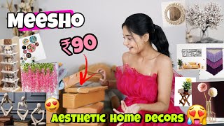 ₹90 main Aesthetic Home Decors from Meesho😱😍 Huge Home Decor Haul Under ₹400🥵🤯 meeshohaul decor [upl. by Adieno547]