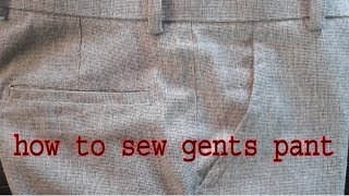 how to sew gents pant  stitching mens pant  N A FASHION [upl. by Ibur]