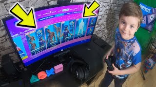 TRUMAnn Giving His 6 Year Old Kid TRAVIS SCOTT Bundle Unlocking ALL Travis Scott Fortnite items [upl. by Svirad229]