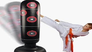 Inflatable Punching Boxing Bag for Kids Freestanding Punching Bag Set Review [upl. by Wertheimer]