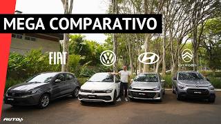 Citroën C3 Hyundai HB20 Volkswagen Polo ou Fiat Argo qual é o melhor hatch 10 [upl. by Ciri]