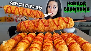 A GIANT 12x MOZZARELLA CHEESE CORNDOG MUKBANG [upl. by Liatris]