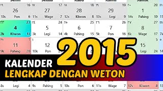 KALENDER 2015 LENGKAP DENGAN WETON [upl. by Nwahsiek387]