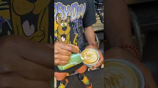 zoinks coffeeart youtubecoffee latte subscribe coffee scoobydooworldtour practicelatteart [upl. by Dreeda]