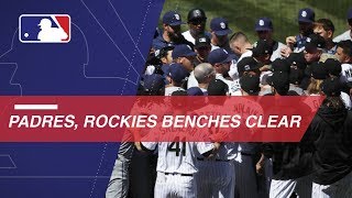 Benches clear between Padres and Rockies [upl. by Snave]