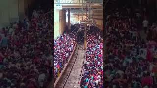 Massive crowd at Velachery MRTS railway station [upl. by Mullac]