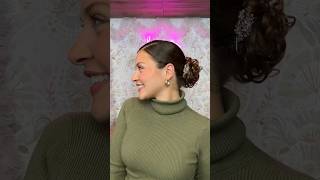 CURLY SLICK BACK BUN HAIRSTYLE TUTORIAL [upl. by Trahurn]