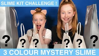 3 COLOR MYSTERY SLIME CHALLENGE  Slime Kit Challenge Edition  Ruby and Raylee [upl. by Nitsyrc114]