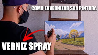 Como aplicar VERNIZ SPRAY FOSCO nas suas pinturas  Amauri Jr Artes [upl. by Nayrda350]