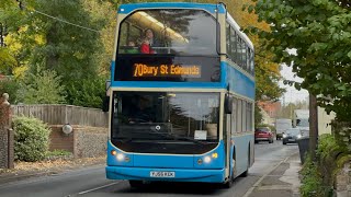 Simonds Coaches  YJ56 KCK  DAF DB250 East Lancs Lowlander  70 Bury St Edmunds [upl. by Irrahs]