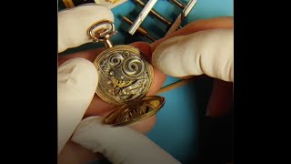 Elgin Pocket Watch Balance Complete Repair [upl. by Mckale]