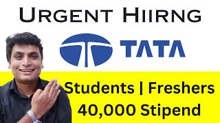 Tata Urgent Hiring For Internship Role  Tata Intel Internship For Students amp Freshers 2024 [upl. by Griswold]