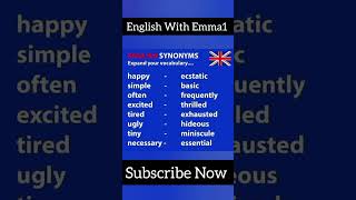 Common Synonyms  How to learn synonyms words list in English shorts [upl. by Bathsheb]